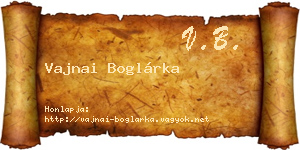 Vajnai Boglárka névjegykártya